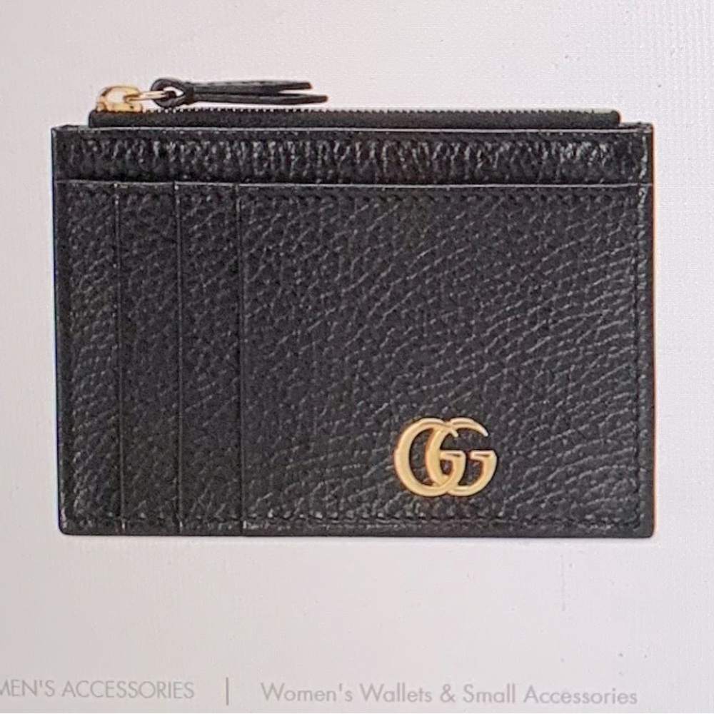 Gucci GG Marmont card case wallet, black leather